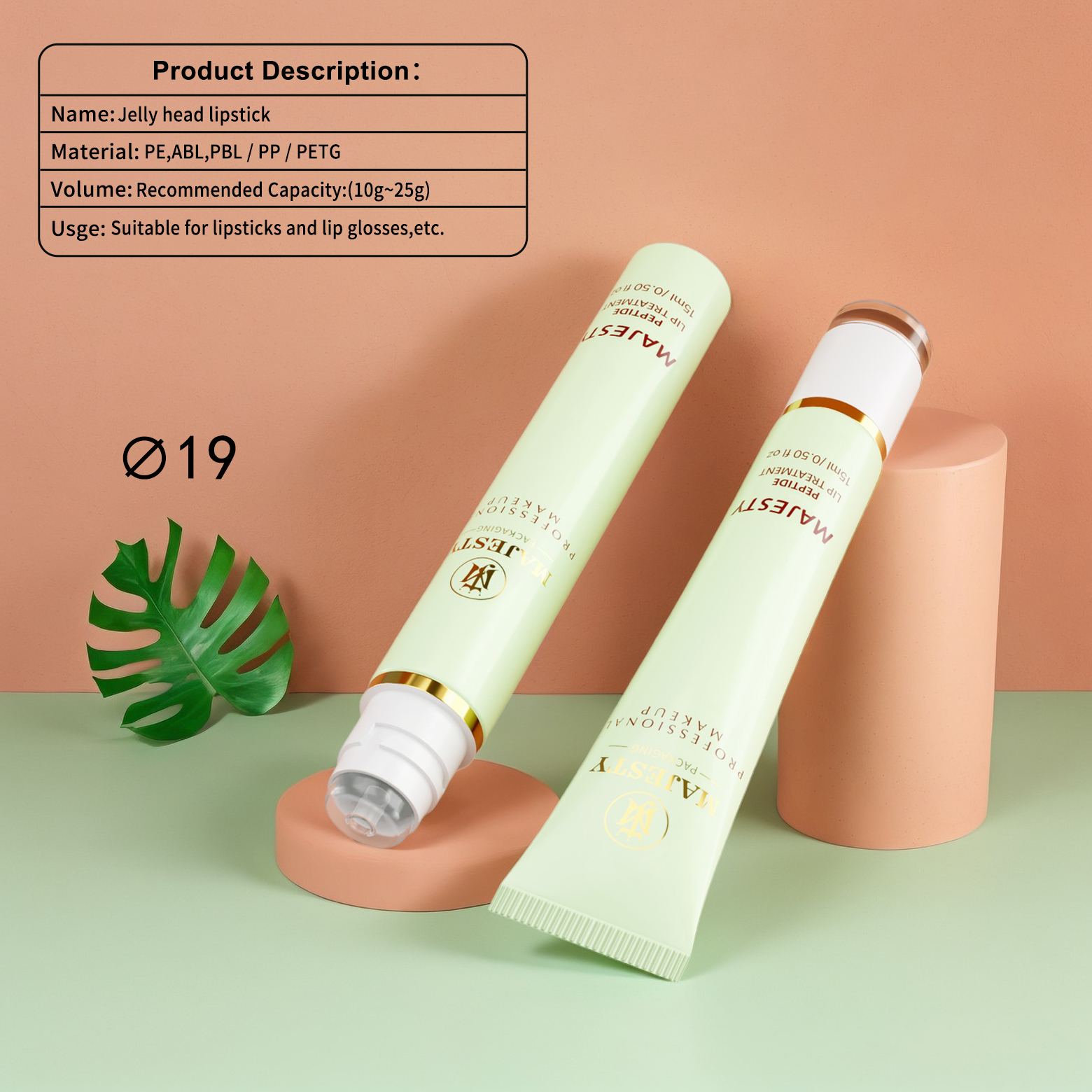 3 ml de PE personalizado cosmético suave flexible flexible acrílico brillo de plástico de plástico
