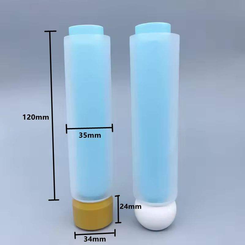 Envase de crema para ojos de loción de 50 ~ 100 ml de tubo doble suave de plástico de doble cámara con serigrafía para uso cosmético