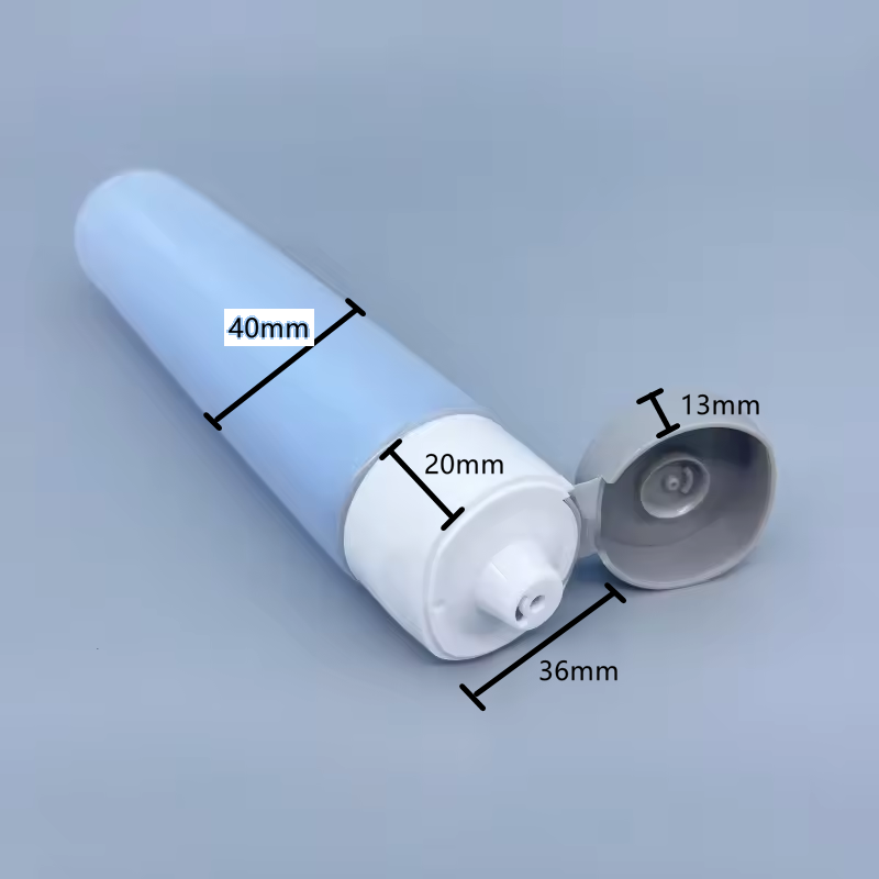 Tapa superior abatible, doble fase, doble cámara, 50 ~ 150ml, loción corporal, crema para ojos, contenedor con tubo cosmético de serigrafía