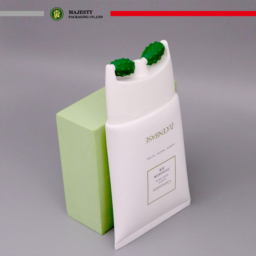 Tubo plástico cosmético para el cuidado de la piel, embalaje de plástico, rodillo de masaje de silicona, loción corporal, loción para el cuello, aceite esencial