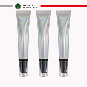 Cabezal de bomba de tubo de compresión ABL suave plateado láser personalizado de 10ml 15ml 20ml para cosméticos crema para ojos tubo de protección solar