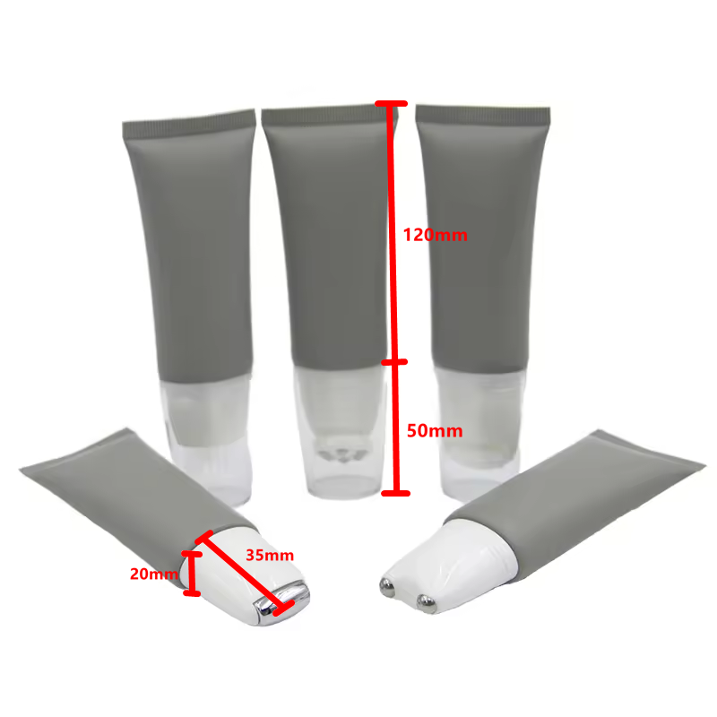 Precio de fábrica, tubo aplicador de bola de rodillo de aleación de Zinc multifunción, crema para ojos, masaje, embalaje de cosméticos, tubos de plástico