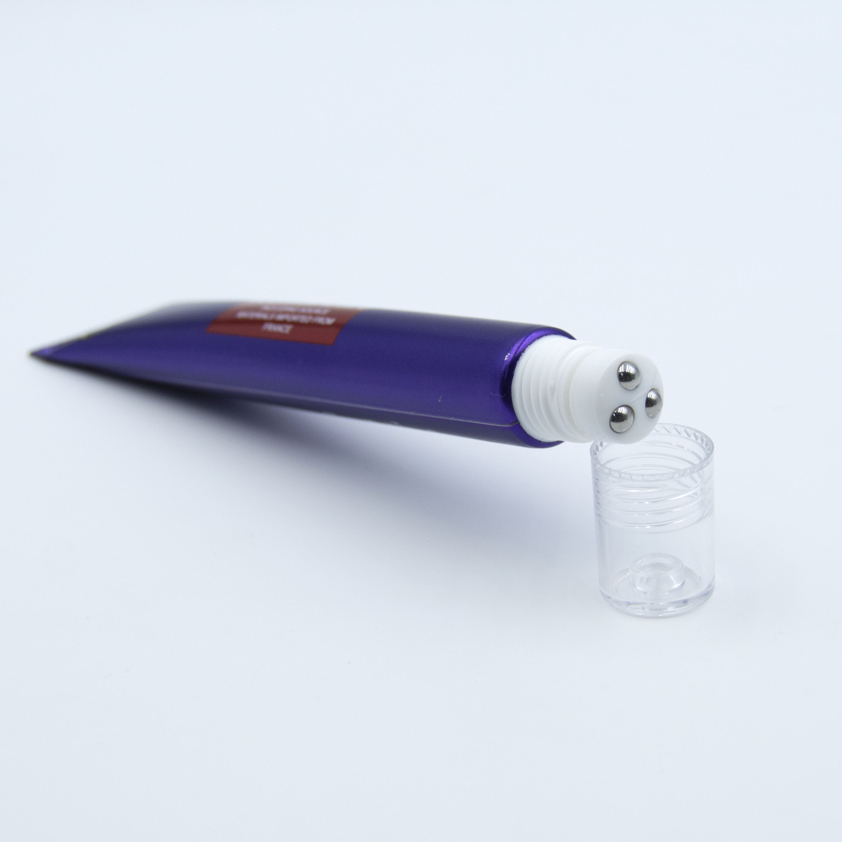 Tubo de plástico vacío para crema para ojos, tubo cosmético para cuidado de la piel, embalaje de 10ml, 20ml, 30ml, rodillo de aleación de Zinc, tubo aplicador de masaje personalizado
