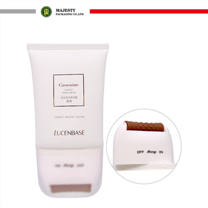 Tubo exprimidor de plástico ovalado vacío de 120ml con rodillo de masaje para tubo cosmético de loción crema con rodillo de encendido y apagado de silicona