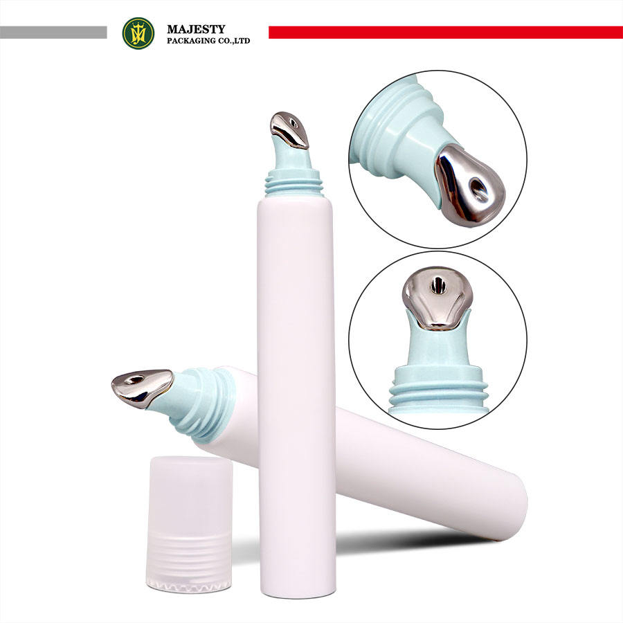 Nueva serie de tubos de plástico para crema para ojos con aplicador de aleación de zinc, envases de tubos cosméticos de plástico, tubo para cuidado de la piel, 10ml, 20ml, 30ml