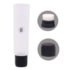 Envase de tubo cosmético de plástico con interruptor, aplicador de esponja, limpiador facial, tubo de plástico para el cuidado facial, tubo de 70ml, 100ml y 150ml