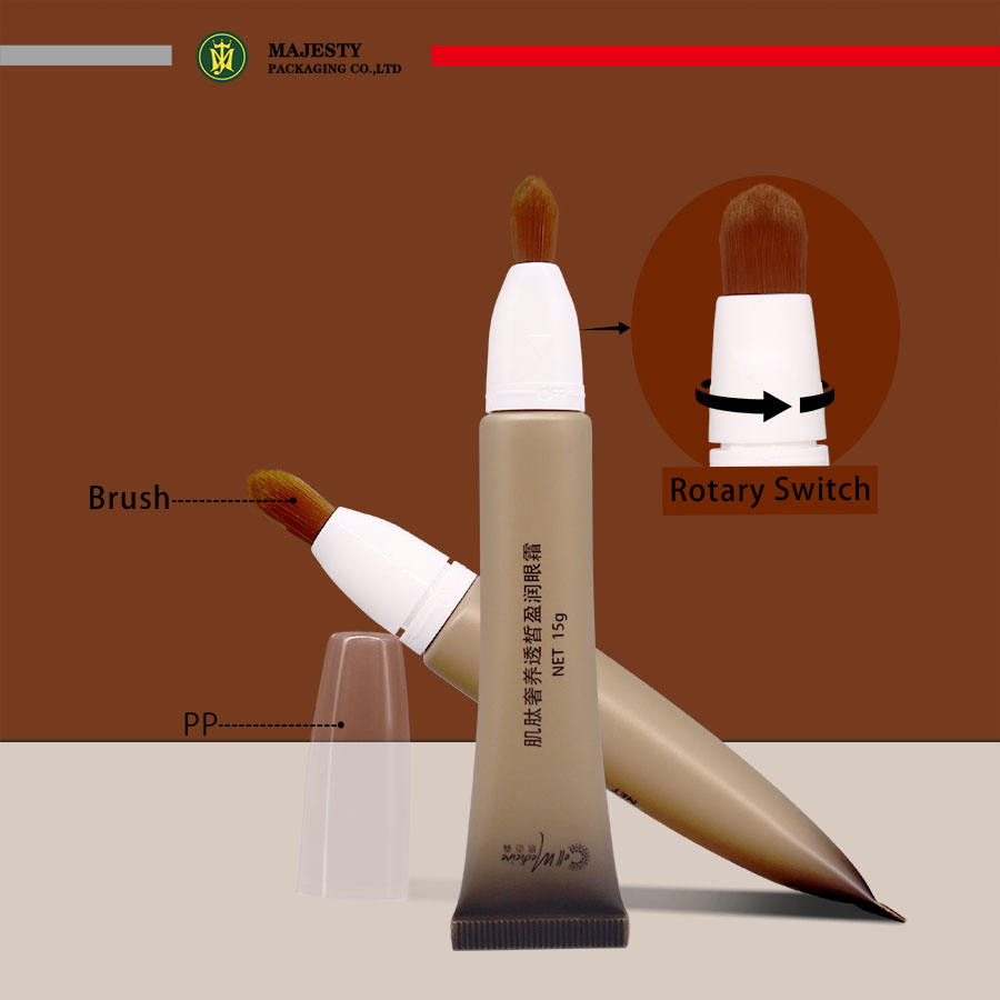 Tubo de plástico cosmético de 10ml, 15ml, 30ml, lápiz labial, cuidado de los labios, tubo de aceite para uñas, aplicador de cepillo, tubo de plástico vacío fácil de usar