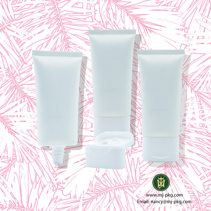 Tubo de plástico blanco suave personalizado para cosméticos vacío 60ml 100ml 120ml tapa abatible para crema de ojos champú crema de manos protector solar