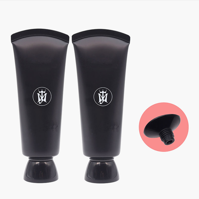 OEM 80ml 100ml 120ml Tubo de plástico vacío negro Crema facial Tubo de limpiador facial para hombres con tapón de rosca Embalaje para lavado de cara