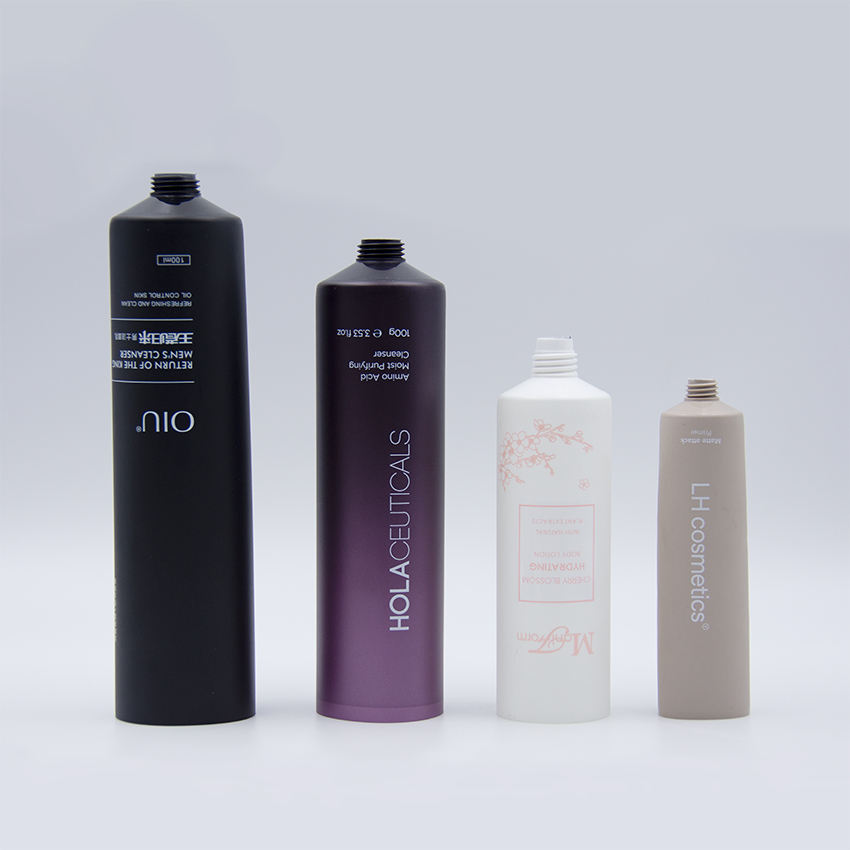 Tubos de empaquetado plásticos mate de encargo del cuidado de la piel de la tapa del tirón de la venta al por mayor del tubo cosmético del negro 60ml-100ml PE