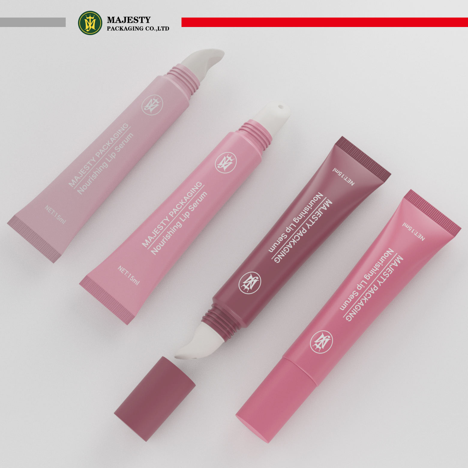 Tapa abatible personalizada personalizada con diseño OEM para tubos plásticos de brillo de labios con impresión de pantalla