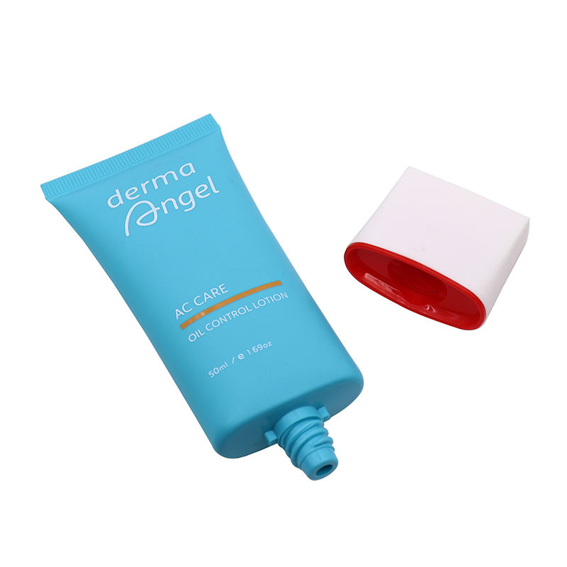 Tubos de plástico PE planos ovalados OEM de 30ml/50ml para cosméticos, envases exprimibles, tapón de rosca serigrafiado, protector solar, base en crema BB