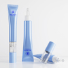 Tubo cosmético de plástico suave personalizado para crema de ojos y mascarilla con gotero transparente para embalaje exprimible de esencia para el cuidado de la piel