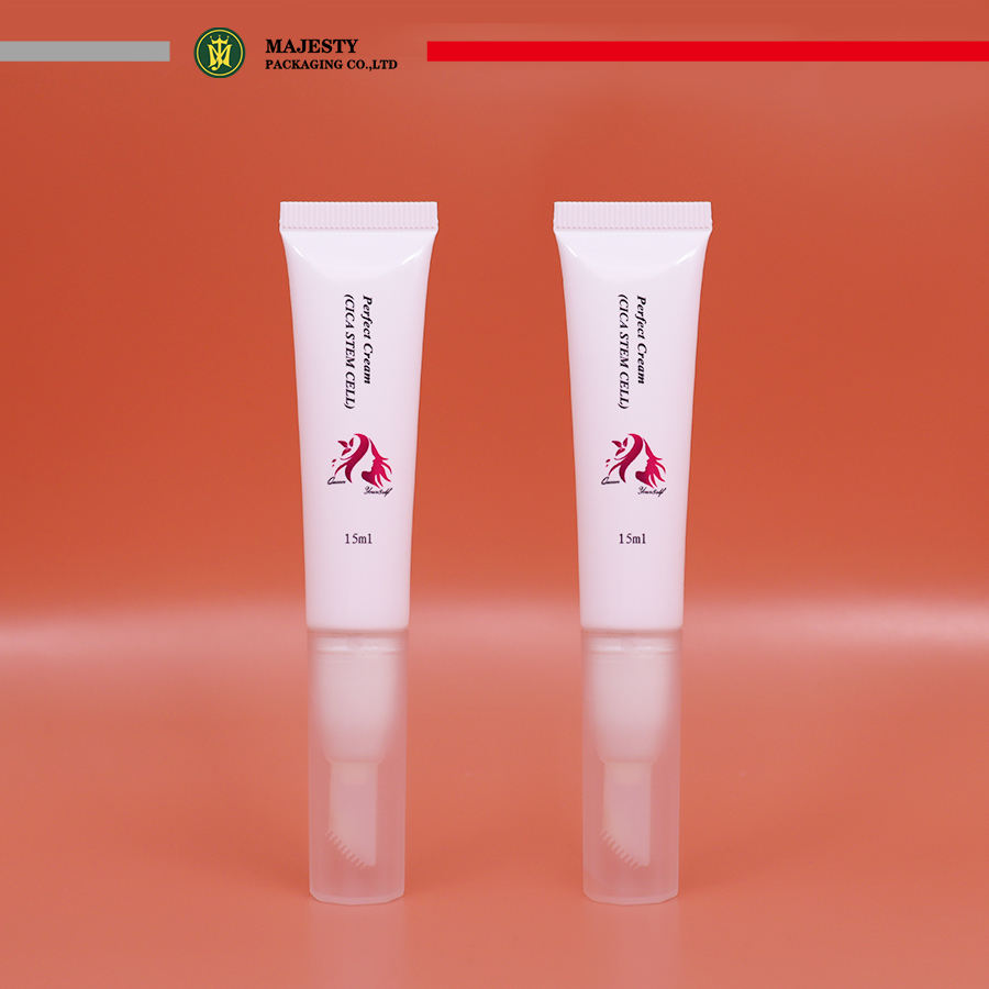 Mini tubos de embalaje de bálsamo labial de plástico, 5ml/10ml/15ml, con aplicador de silicona, contenedores vacíos para bálsamo labial, tubo exprimidor para masaje