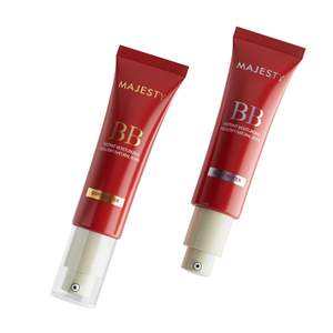 Tubo cosmético de embalaje de líquido protector solar BB, base exprimible vacía personalizada con bomba sin aire para el cuidado de la piel y crema para los ojos