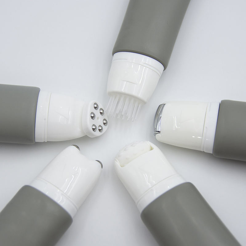 Tubos de crema cosmética de función especial OEM con cepillo de silicona, bola de rodillo, lavado de cara suave y tubo de masaje de embalaje de crema para ojos