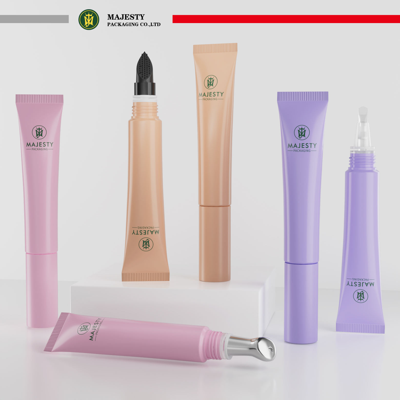 Empaquetado plástico vacío del tubo de la cabeza cosmética del cepillo del aplicador del esmalte de uñas de la manguera del OEM 5ML-20ML