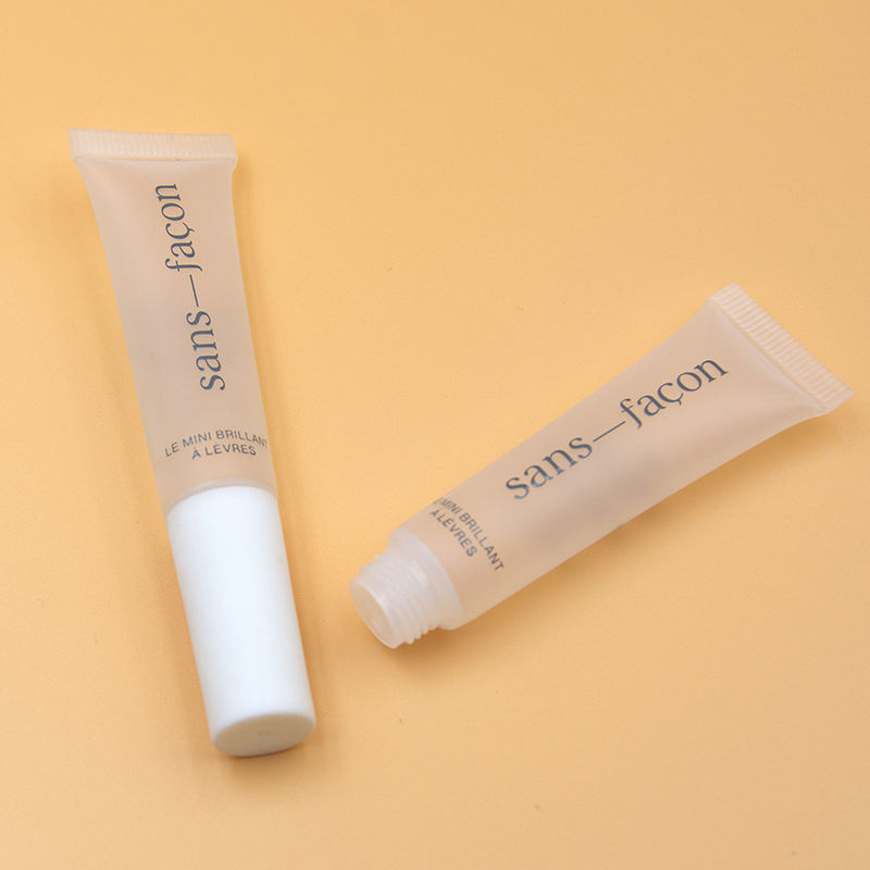 Tubos de brillo de labios de plástico vacíos con cabezal de cepillo, envase exprimidor de cosméticos limpio, embalaje para maquillaje, cuidado de labios