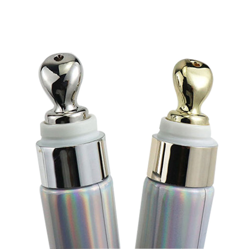 ABL-tubo exprimidor con cabeza de tornillo de aleación de Zinc, 19mm, 10ml, 15ml, 20ml, tapa cromada para aplicador cosmético de barra de labios y crema para ojos
