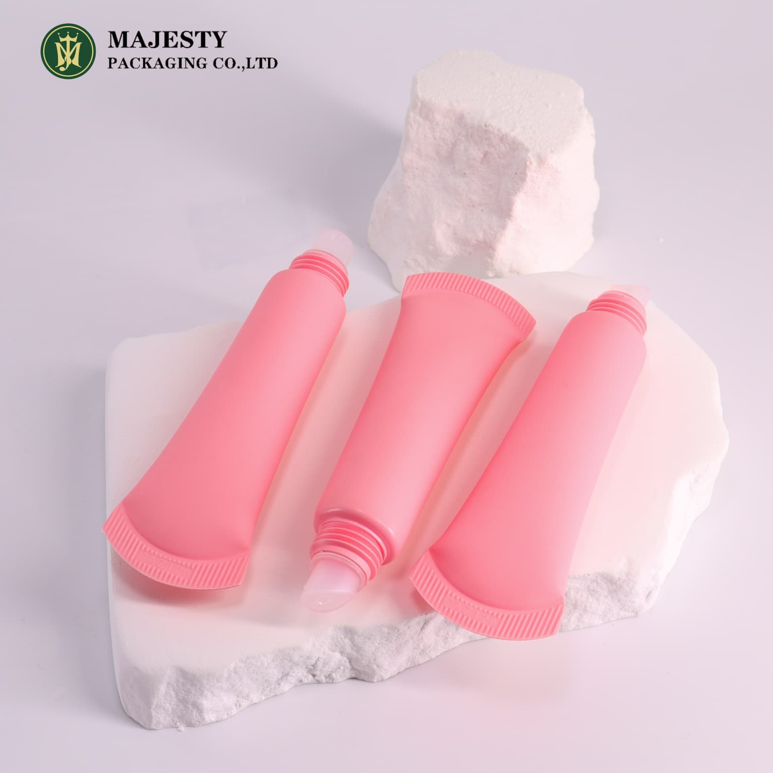 Tubo cosmético brillo de labios con material de PE de patrón de compresión