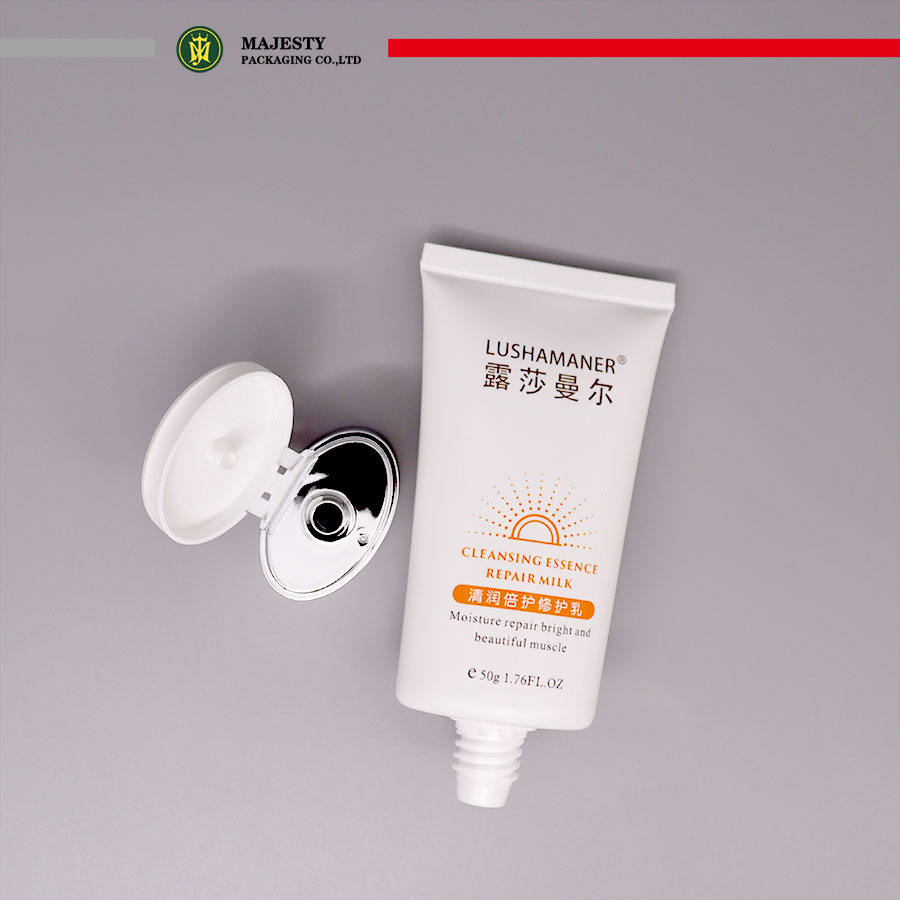 Tubo suave cosmético de plástico OEM ODM para embalaje de protección solar Tubo de embalaje de crema BB con embalaje de crema solar de forma ovalada