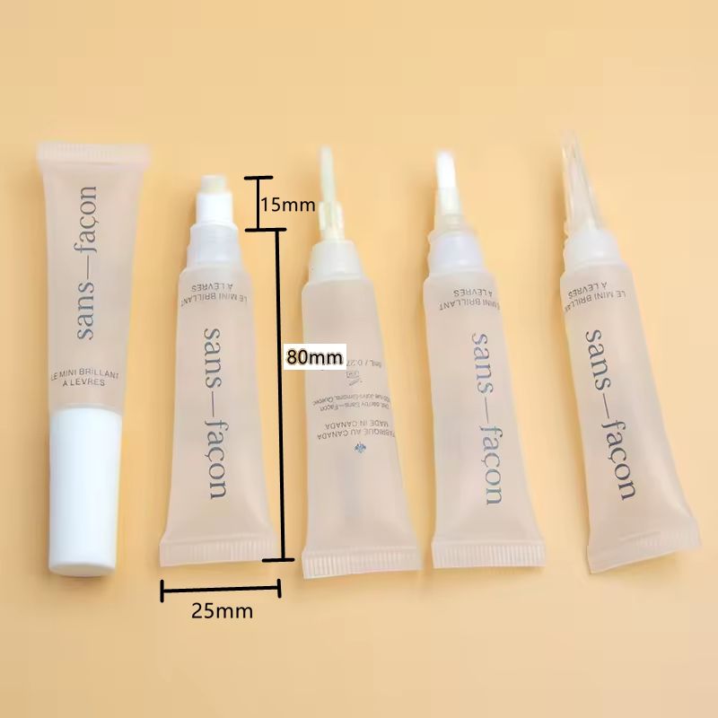 Tubos de plástico con cabeza de silicona personalizados, 8 ~ 15ml, 16mm, multifunción, 5 cabezales, Gel para uñas, crema para ojos, lápiz labial, cosméticos, uñas de Gel vacías