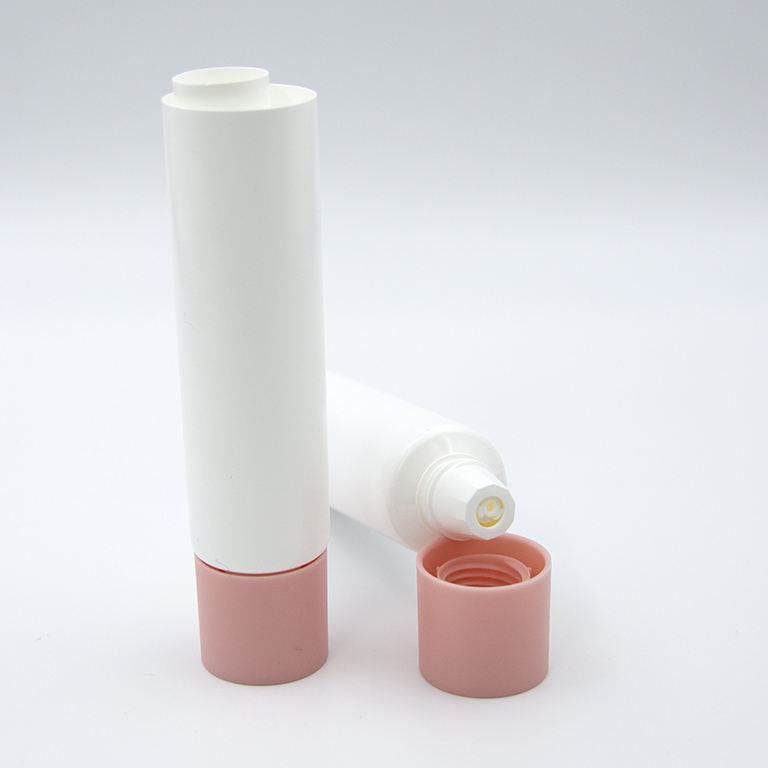 Doble cámara de plástico suave doble tubo mezcla ingredientes limpiador Facial crema para la piel loción crema pantalla superficie de impresión Offset