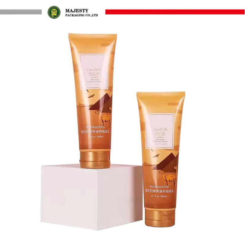 Tubo personalizado de 40 mm de diámetro, 60 ~ 150 ml, impresión de etiquetado con tapa abatible para cremas faciales, loción corporal, cuidado facial, limpiador facial