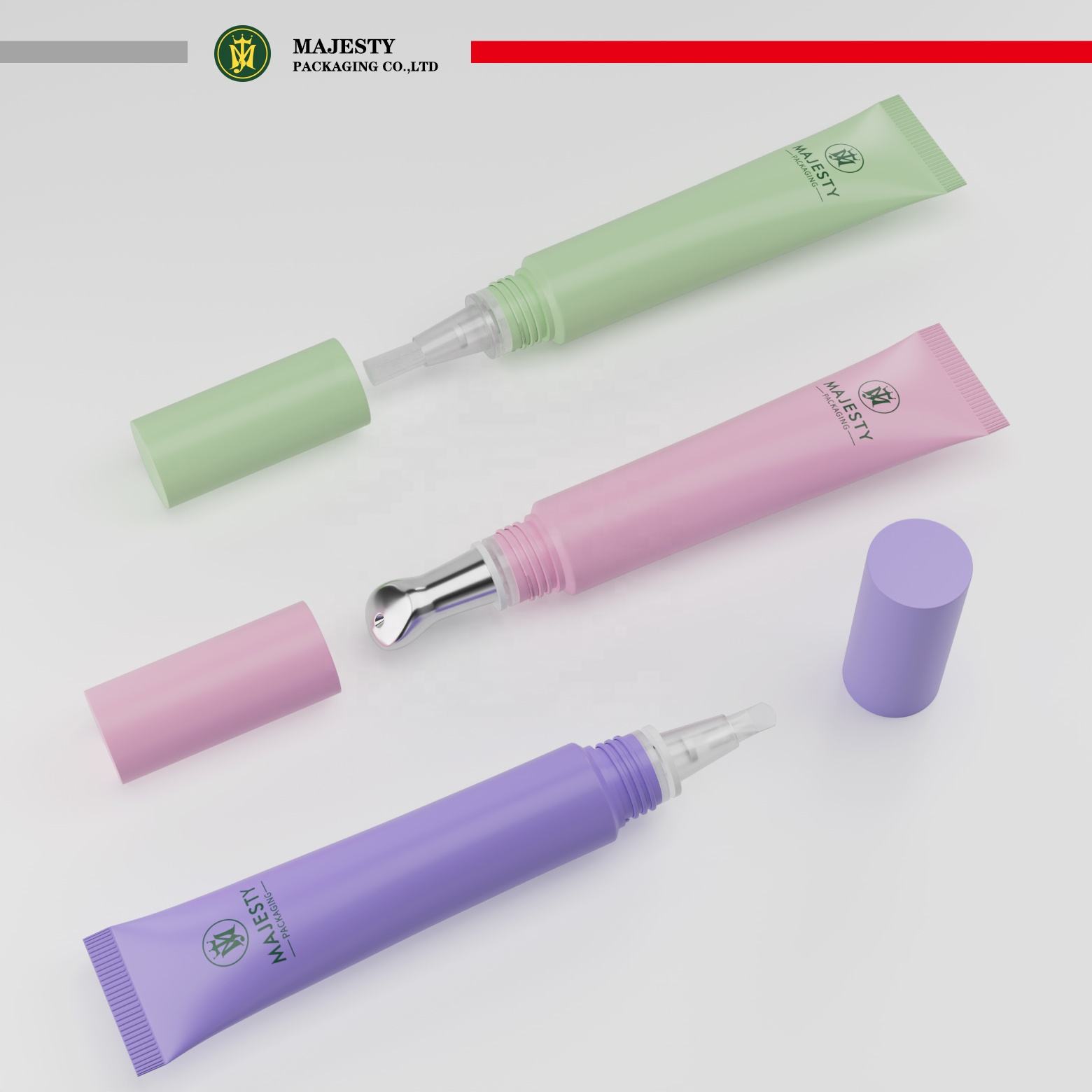 Tubo de plástico cosmético vacío multifuncional, embalaje de crema para ojos, bálsamo labial, brillo de labios, tubo de plástico, aplicador de 10ml, 15ml y 30ml