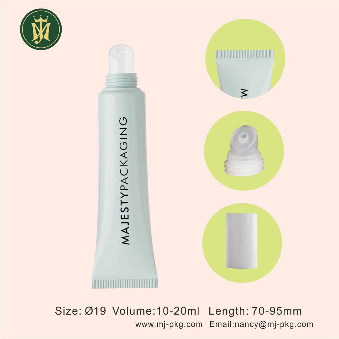 30ml 20ml Volumen personalizado Plástico Squeeze Lip Gloss Tube Bálsamo labial Tubo suave Lip Scrub Cream Gel Tube Packaging