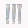 Envase de crema para ojos personalizado, tubo de PE suave plateado de 10ml y 20ml con etiqueta UV para cosméticos, tubo ABL, tubo exprimidor