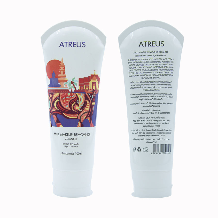 Tubo de plástico PE de 80 ml y 100 ml para limpiador facial, envases cosméticos de colores personalizados con tapa para protector solar y champú