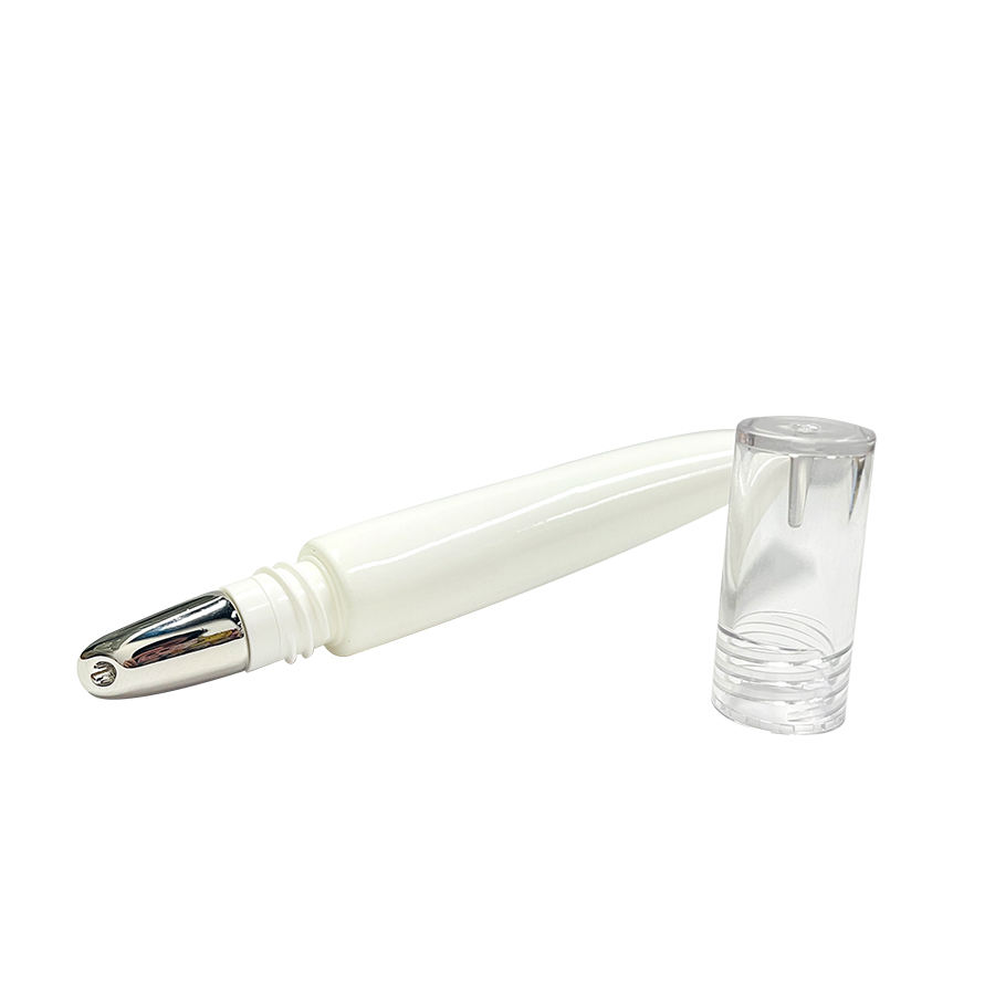 Masajeador vacío Aplicador de aleación de zinc Tubo cosmético 7 ml 10 ml 20 ml Aplicador de punta de brillo de metal para apretar el tubo personalizado