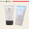 Tubos de plástico PE ovalados planos personalizados de 30 ml y 50 ml para crema protectora solar y base BB con empaque de tapón de rosca para cosméticos