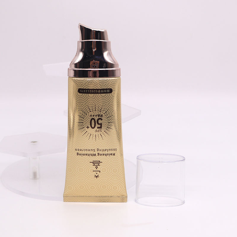 OEM alto brillo 50ml ABL/PBL tubo laminado plano ovalado bomba sin aire serigrafía crema facial BB maquillaje tubo Base embalaje
