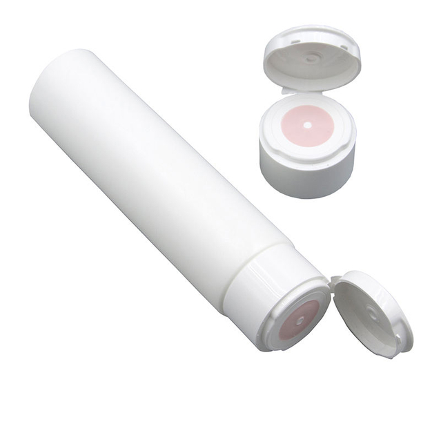 Tubo cosmético de plástico de fábrica para crema para ojos, mascarilla, protector solar, tubo exprimidor con embalaje con tapa abatible