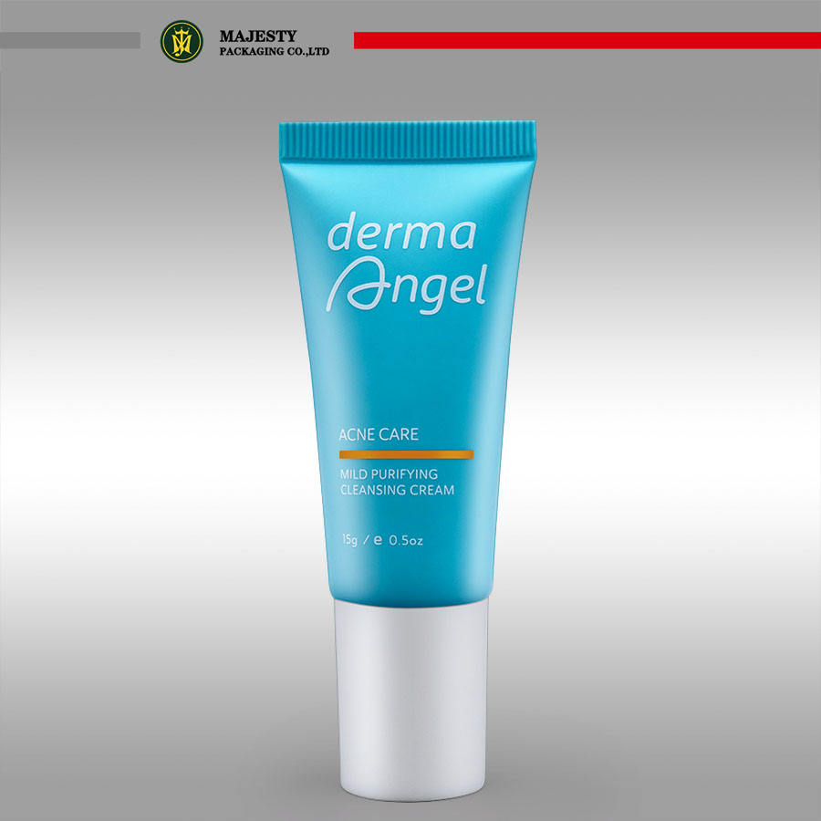Tubo de plástico personalizado, tubos de limpiador facial de 20g-50g con cubierta de tornillo, embalaje de tubo de suero para el cuidado de la piel