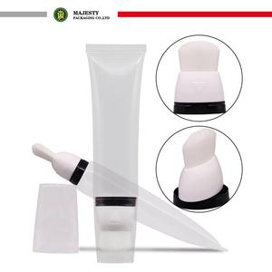 Tubo de plástico vacío personalizado con aplicador de cepillo suave para tubo de base cosmética