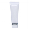 Envase exprimidor de crema de manos de tubo cosmético de PE de plástico blando de forma cuadrada con material de papel de etiquetado para cuidado de la piel y lápiz labial