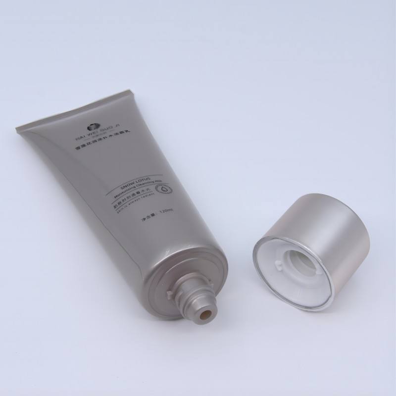 Tubo de loción de plástico blando OEM de 120 ml con función de compresión de extremo abierto para cosméticos de protección solar y limpiadores