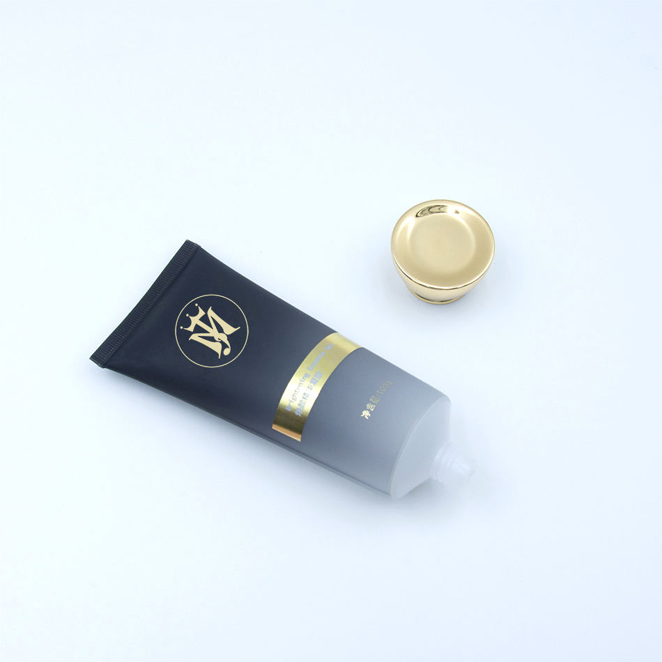 Tubo de cubierta de tornillo dorado de lujo personalizado para Gel de crema de lavado de cara, embalaje cosmético de lujo para limpiador de champú y protección solar