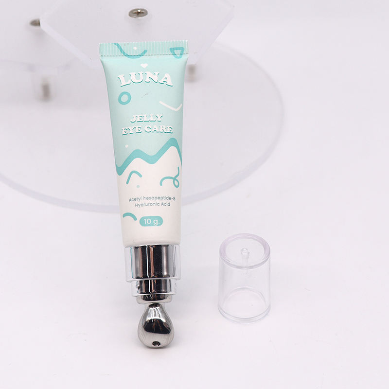 Tubo exprimidor cosmético OEM, plástico PE de 10ml-25ml con bola de aleación de zinc, cuidado de la piel, crema para ojos, suero, brillo labial, embalaje de crema de masaje