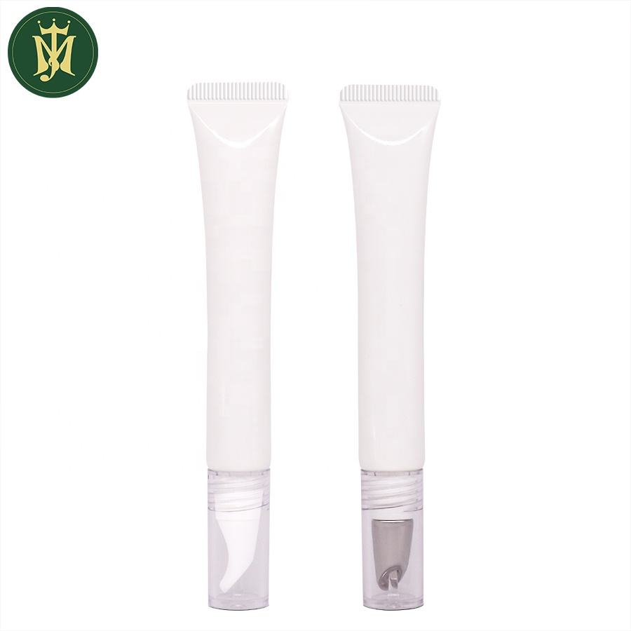 Tubo cosmético para apretar labios, punta de Metal de aleación de Zinc de 10ml a 25ml, masaje de ojos, embalaje de plástico para suero para pestañas, apretar labios