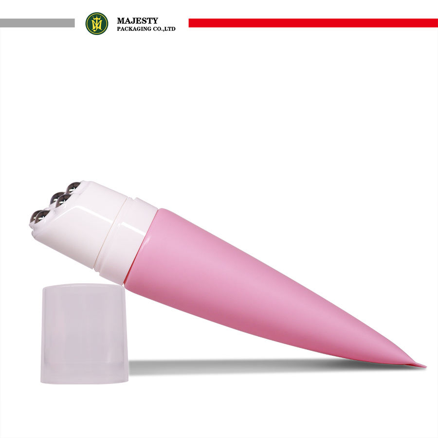 Tubo de bola de rodillo, tubo aplicador de masaje vacío suave, plástico cosmético de acero inoxidable, personalizado, D50mm, 5 colores personalizados gratis