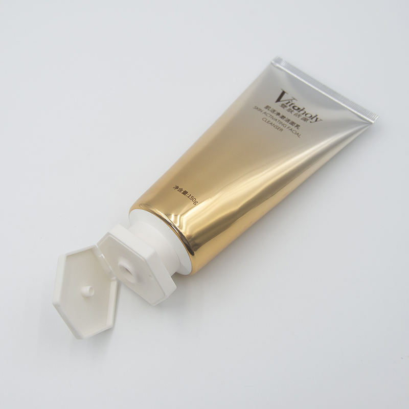 Embalaje con tapa abatible de tubo exprimidor de plástico de aluminio laminado BB Cream impreso personalizado con logotipo para loción protectora solar para el cuidado de los labios