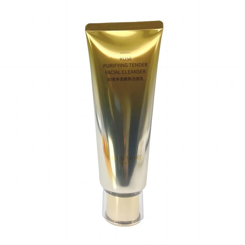 100g PE limpiador Facial crema de manos plástico suave tubo exprimidor tapa de tornillo protector solar ABS tapa de cristal tubo de lavado de cara cosméticos