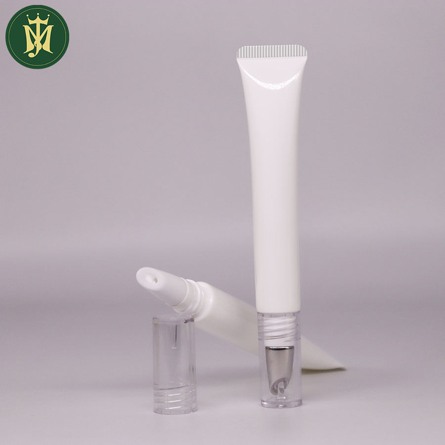 Tubo de crema para ojos Cometic personalizado, 10ml, 15ml, 20ml, cabezal de aleación de Zinc y cerámica, embalaje de manguera, tubos de plástico PE para uso en loción cosmética