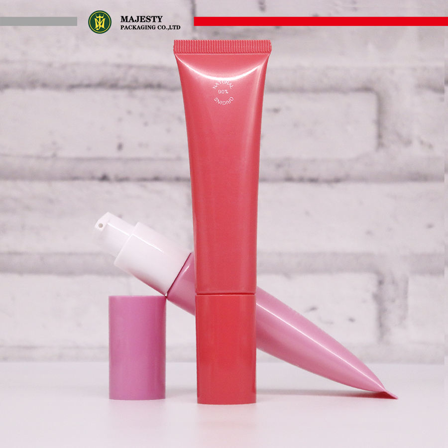 Tubo de loción de bomba cosmética de plástico personalizado, 30ml-60ml, aislamiento de protector solar, base líquida, embalaje de cabezal de bomba de vacío