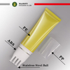 Rodillo de bolas de acero inoxidable, tubo de plástico para masaje, embalaje para el cuidado del cuero cabelludo, tubo vacío para el cuidado del cabello, embalaje de cosméticos para el cuidado de la piel