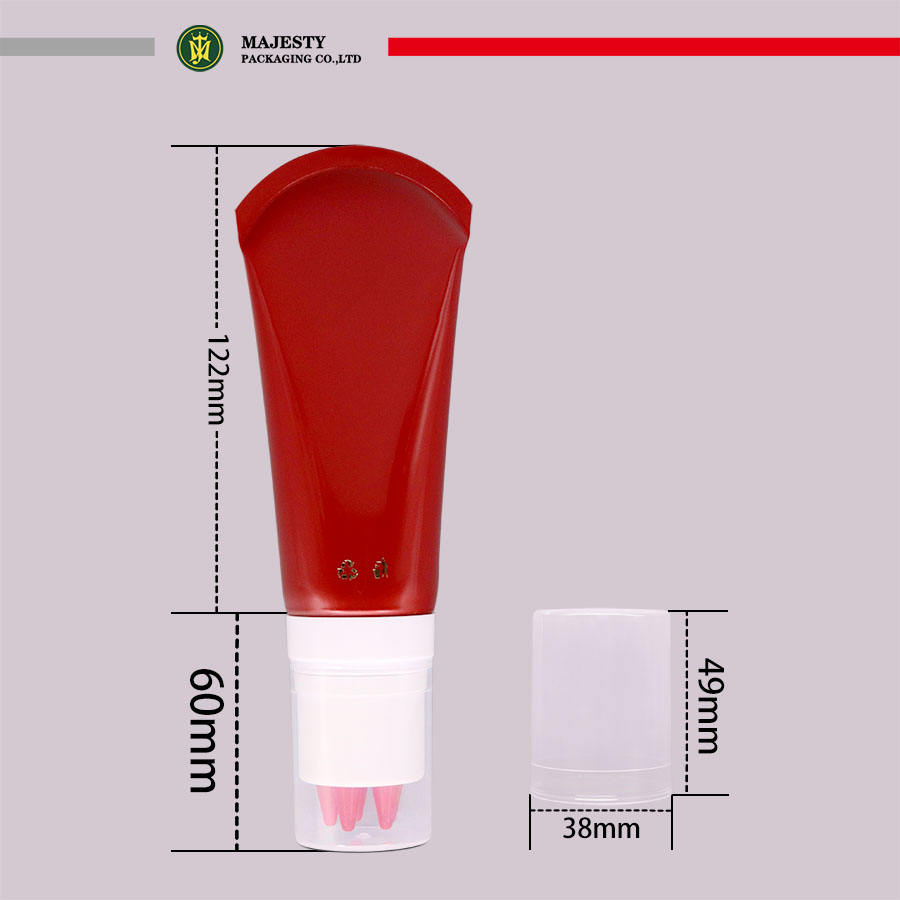 Tubo de masaje del cuero cabelludo con aplicador de silicona, tubo de plástico vacío de 50ml, embalaje cosmético para el cuidado de la piel, tubo de compresión suave